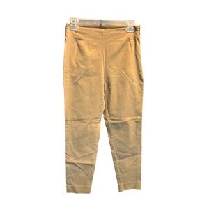 Time and Tru Women Beige Casual Stretch Pants Size 8 Cropped Slim Fit Ankle